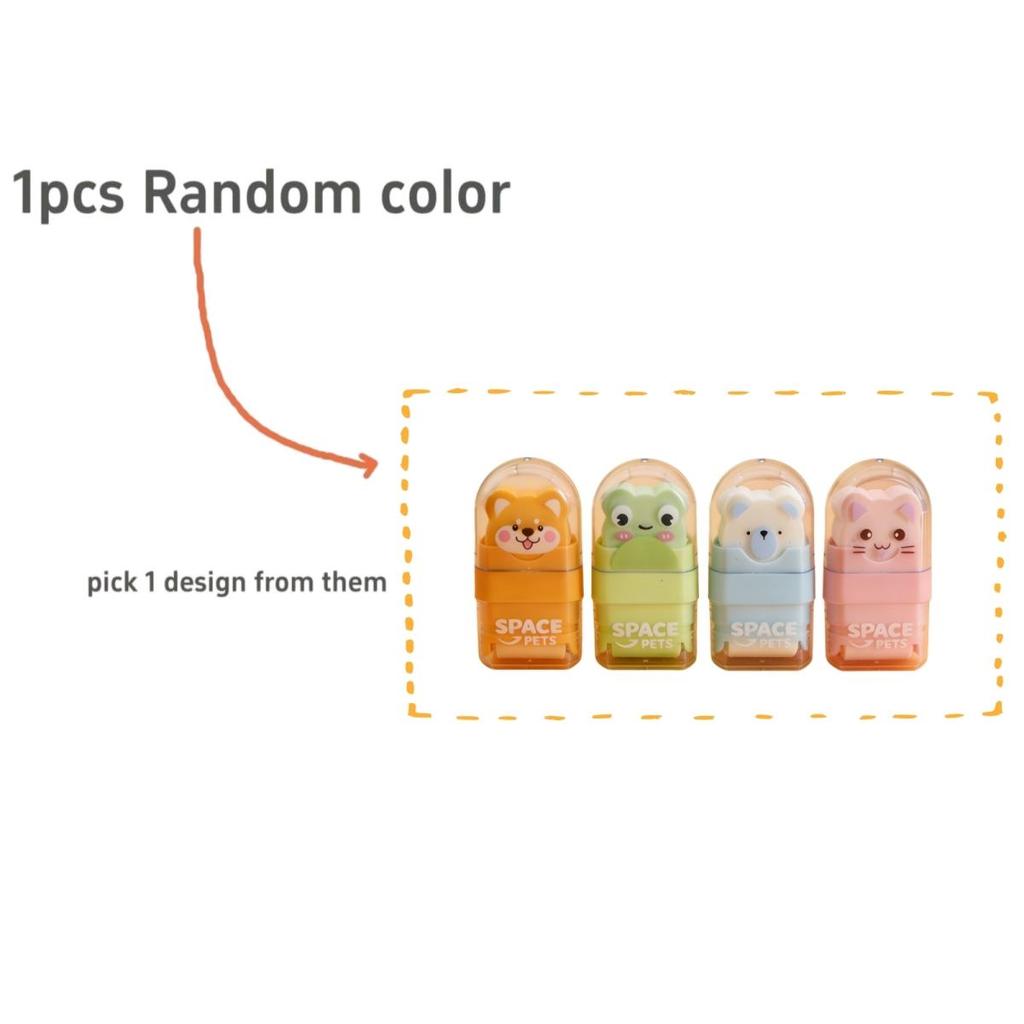 1/4pcs Pocket-Sized Space-Themed Eraser with Cute Astronaut & Rocket - Durable Rubber Erasers Suitable for Office