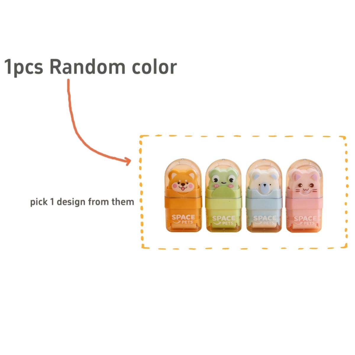 

1/4pcs Pocket-Sized Space-Themed Eraser with Cute Astronaut & Rocket - Durable Rubber Erasers Suitable for Office