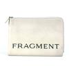 Bvlgari Fragment Logo Double Zipper Pouch Bag Clutch Bag Leather White/Black