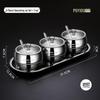 304 Stainless Steel Seasoning Jar Set with Lids & Spoons for Salt and Pepper