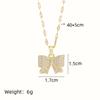 1pcs Fashion Simple and Lovely Bow Pendant Titanium Steel Micro-zircon Necklace Light Luxury Chain Accessories