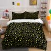 Juego de Ropa de Cama Negro con Cara Sonriente Juego de Funda Nórdica para Cama Funda Nórdica Fundas de Almohada (1 * Funda de edredón 2 * Fundas de almohada, sin relleno de edredón)