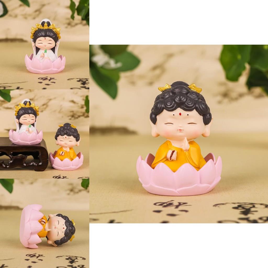 Adorable Resin Blessing Buddha Car Ornament For Home And Office Desk Decoration