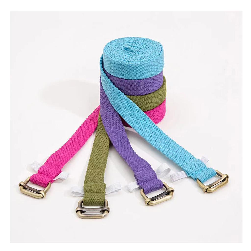 Custom logo Fitness Natural Hemp Cotton Organic Eco Friendly Yoga Straps with Belt