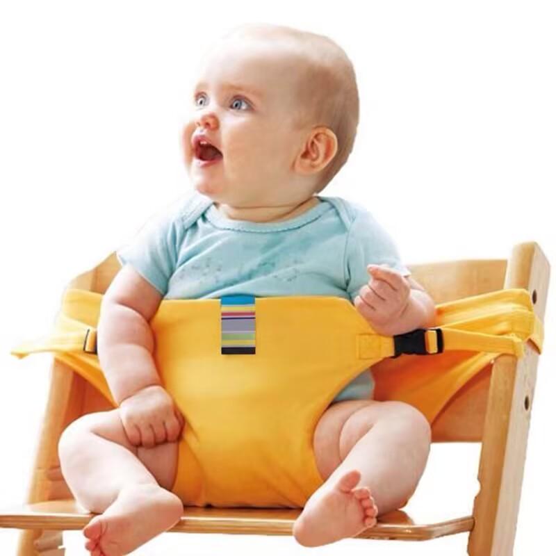 Tragbarer Sicherheitsgurt für Baby-Ess- und Hochstühle gelb