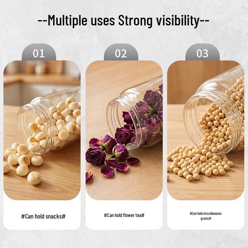 Baijie Borosilicate Glass Airtight Storage Canister with Acacia Wood Lid