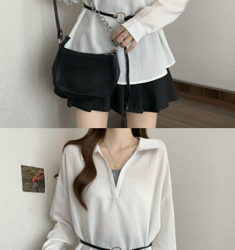 Plus Size V-neck Long Sleeve Slimming Top for Women - Autumn Collection