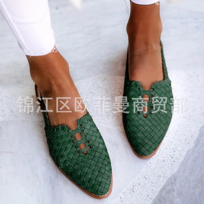 Summer New Sandals  Shoes Flat-soled Woven  Shoes