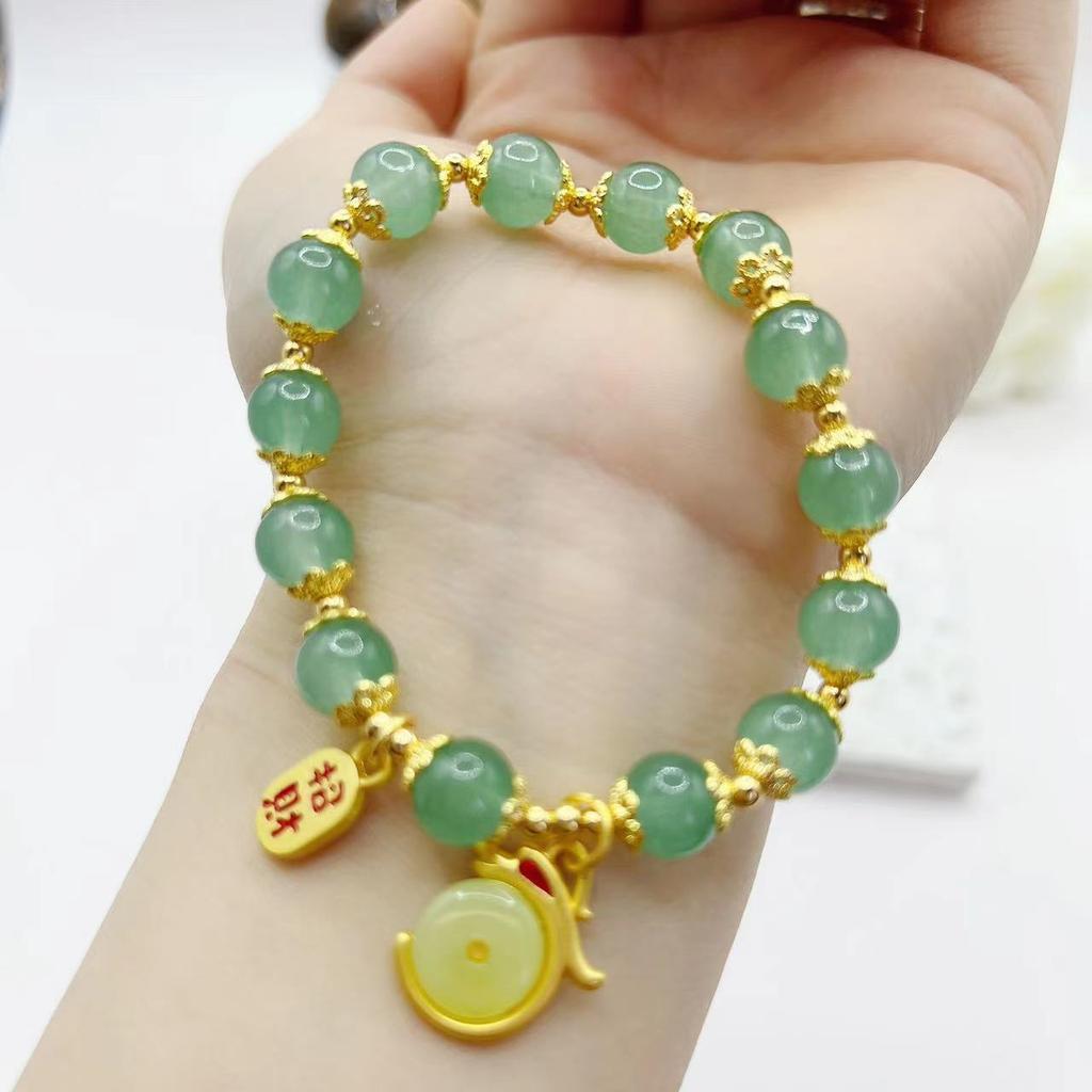 Natural Agate Green Bracelet. Fashion Women Daily Jewelry Lucky Gift
