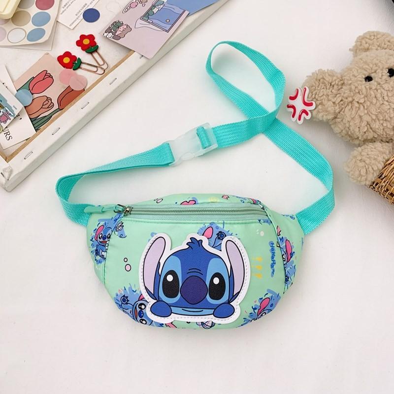 Lilo Stitch Cartoon Kids Waist Bag With Breathable Nylon For Daily Use