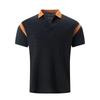 Summer new slim fit polo shirt men's jacquard color blocked collar men's short sleeved shirt