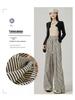 Women's High-Waisted Wide-Leg Black & White Striped Pants - Summer Petite, Slimming, Thin, and Loose Fit, 145cm