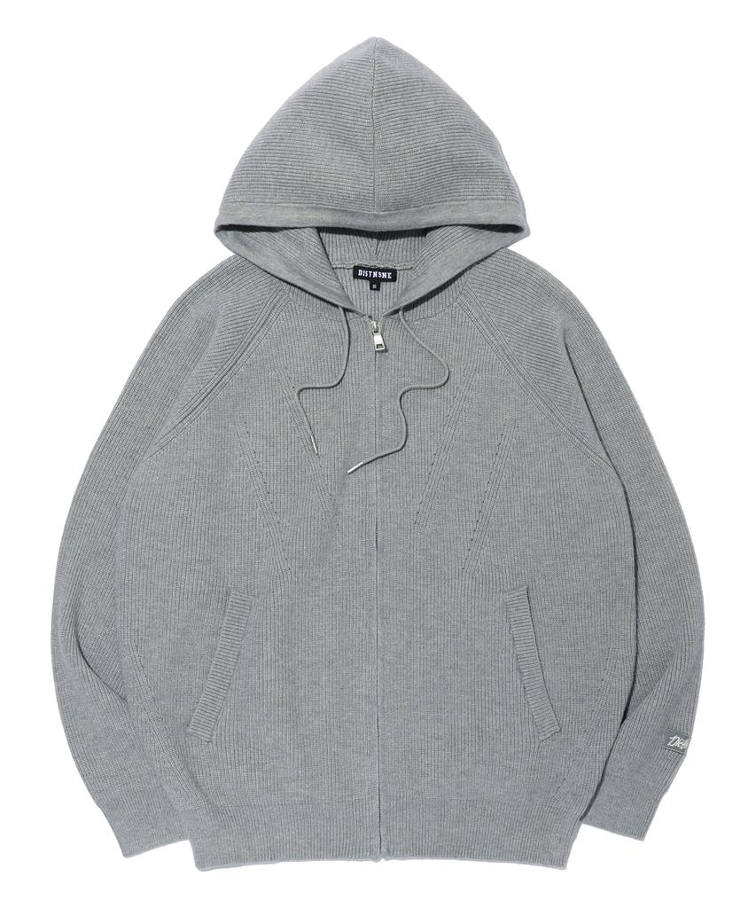 Distn9Ne Wappen Knit Zip-Up Hoodie Melange Grey (Lp5Su517-097)