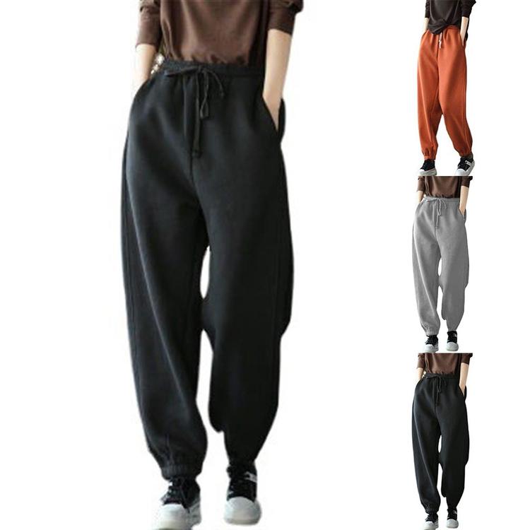 Mujer Otoño Invierno Engrosar Sólido Pantalones Largos Damas Casual Suelto  Cordón Pantalones Deportivos Harem comprar a buen precio — entrega  gratuita, reseñas reales con fotos — Joom
