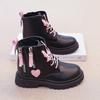 Girls Martin Boots Love Spring and Autumn New Girls Black Boots Children's Short Boots Medium Older Children Little Girls