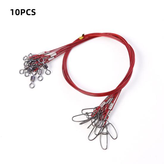 10Pcs Anti-Bite Steel Fishing Line Wire Leader Lightweight Portable Easy To Install Lead Core Leash Fishing Wire Accessories