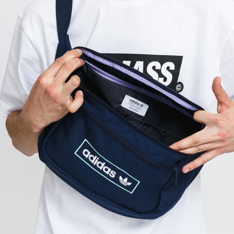 Adidas Originals Trefoil Polyester Fanny Pack Unisex Navy Blue H62040