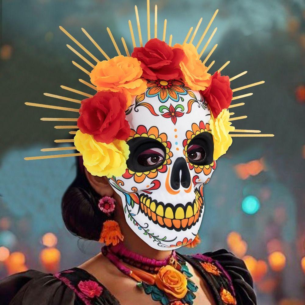 Full Mask Mexican Day of The Dead Mask EVA Skull Mask Steampunk Halloween Party Mask  Show
