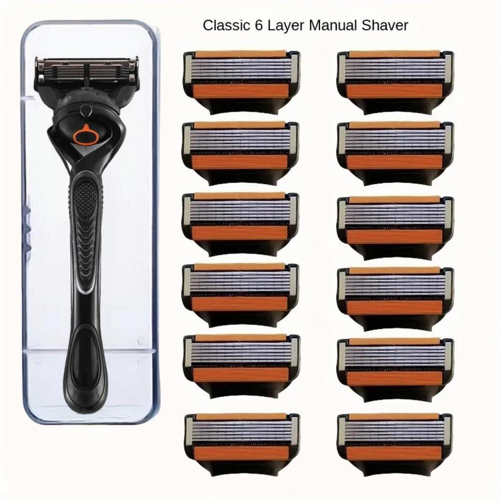 Universal 6-Layer Blade Head for 5-Layer Gillette Men's Manual Razors