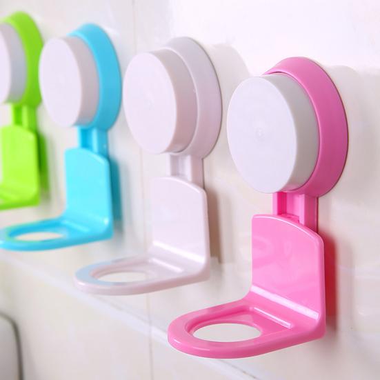Plastic Wall Suction Cup Hanging Hook Shower Gel Shampoo Holder Rack Shelf