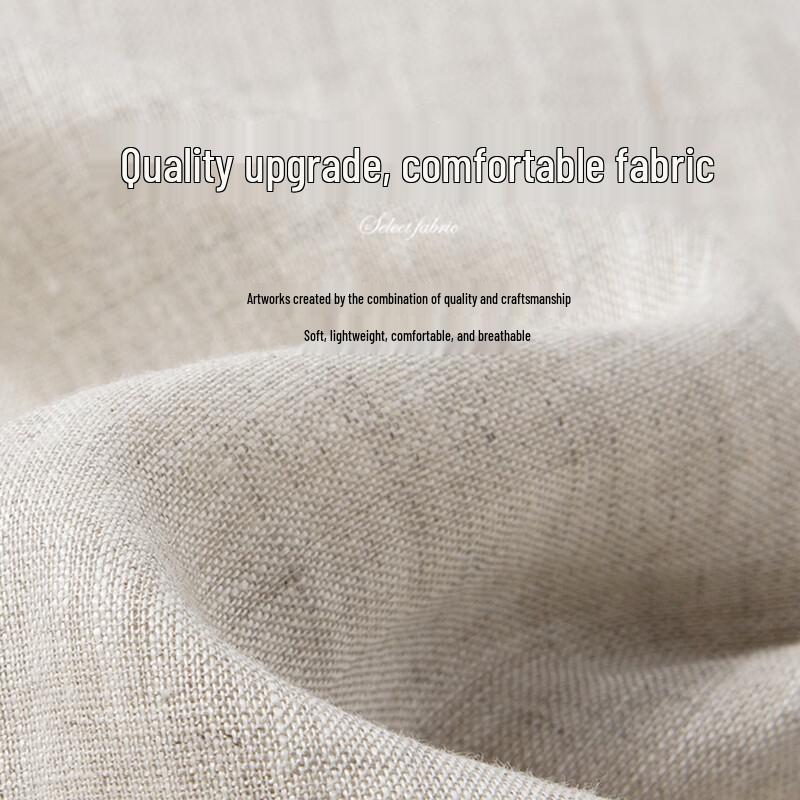 FAPAI Men's Linen Round Neck Short-sleeved T-shirt