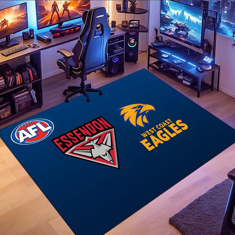 West Coast Eagles Logo Rug, Non-slip Rug, Suitable for Living Room, Bedroom, Game Room, Computer Room and Home Décor.