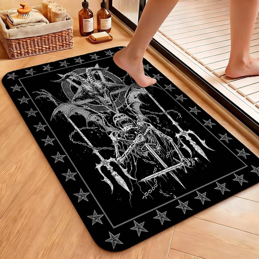 Five Elements Pentacle Double Moons Rectangular Rug Soft Texture Nonslip Carpet For Kids Bedroom Play Area Home Party Decor Holiday Gift
