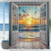 1 Piece Natural Forest Scenery Outside The Window Shower Curtain, Bathroom Decorative Shower Curtain,Home Curtain With Hooks