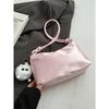 Ladies' Fashionable Simple Summer Shoulder Bag, Solid Color, With Cute Pendant, Women's Casual Daily Handbag