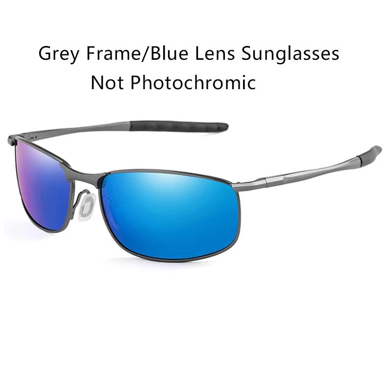 Lunettes de soleil photochromiques polarisées pour hommes Lunettes carrées en métal pour hommes Lunettes de soleil de conduite UV400 Lunettes de cyclisme pour sports de plein air