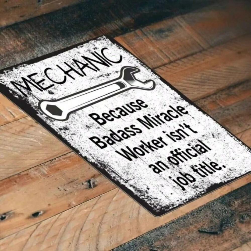 Metal Wall Art Sign, Mechanic Gift for Him, Hammer Garage Decor