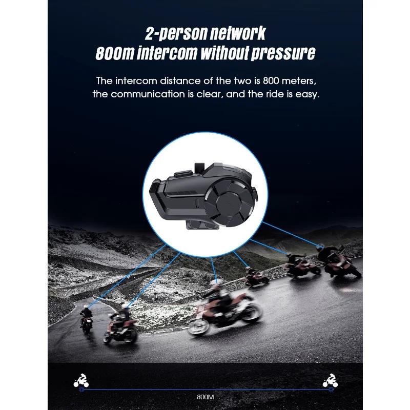 Motorcycle Helmet Headset 800m Double Bluetooth Intercom Suitable for Riding Communication Motorcycle Stereo Intercom