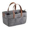 Large Capacity Felt Storage Carrier Easy Fold with Handle Diaper Storage Bag Felt Material Multi-Pocket Nursery Organizer Basket