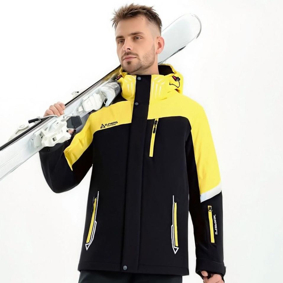 Men's Winter Warm Ski Jackets Waterproof Insulated Waterproof Snow Jacket With Hood Outdoor Breathable Skiing Coat Windproof Snowboard Jackets for Men