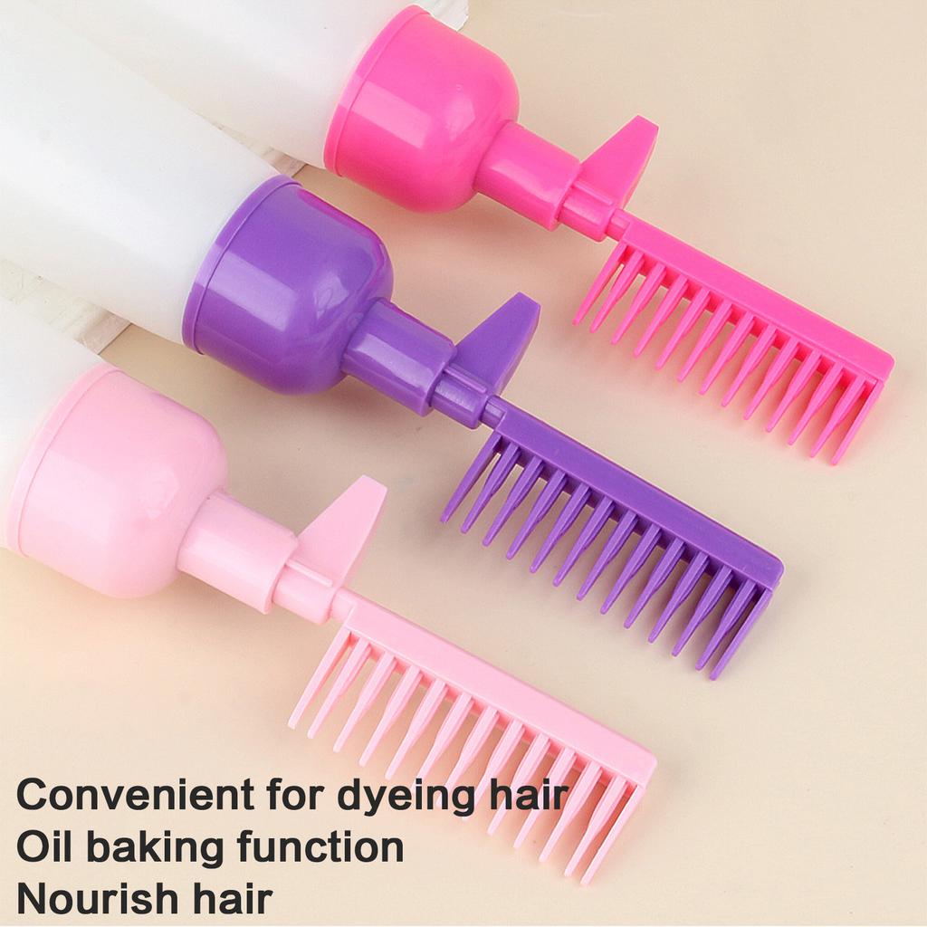 2 In 1 Hairs Dye Bottle with Comb Root Comb Applicator Bottle Hairs Dye Applicator Brush Hair Oil Applicator Bottle