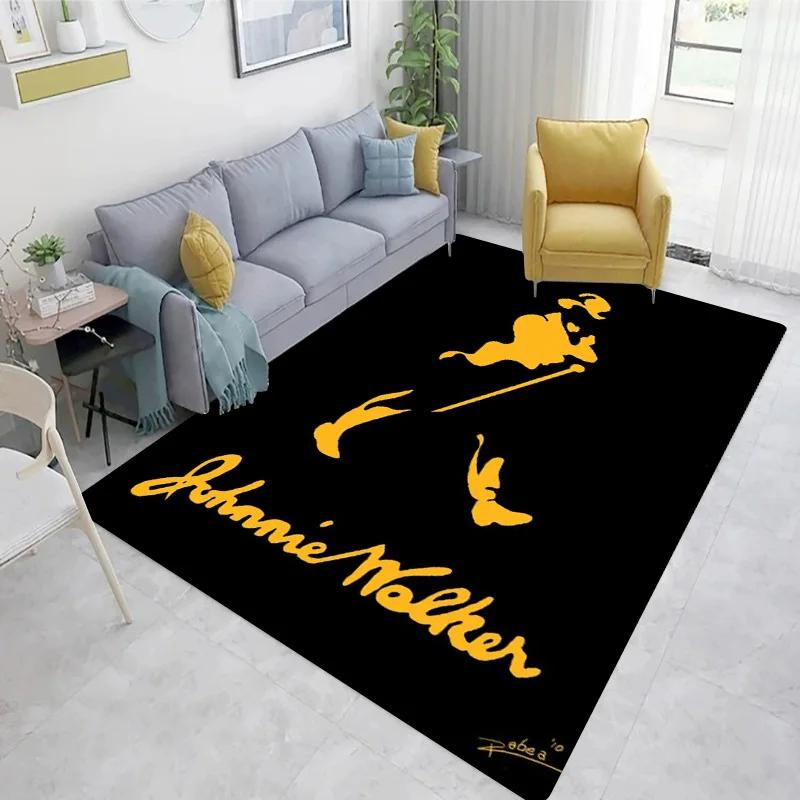 Whiskey J-Johnnie Walker Logo Carpet Floor Mat - Sofa Wine Cabinet Bathroom Decoration Area Rug Gift
