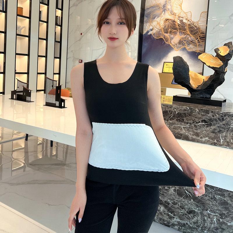 Women's Seamless Thermal Vest: Upgraded Velvet Belly Protection for Autumn and Winter