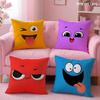 Funny Emoji Cushion Cover Soft Short Plush Double-Sided Printing Home Decor Machine Washable Pillow Case Gift