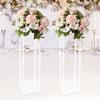 2pcs 100cm Acrylic Flower Stand, Clear Geometric Table Centerpiece Vase Column for Wedding Party Decor, Invisible Display Holder