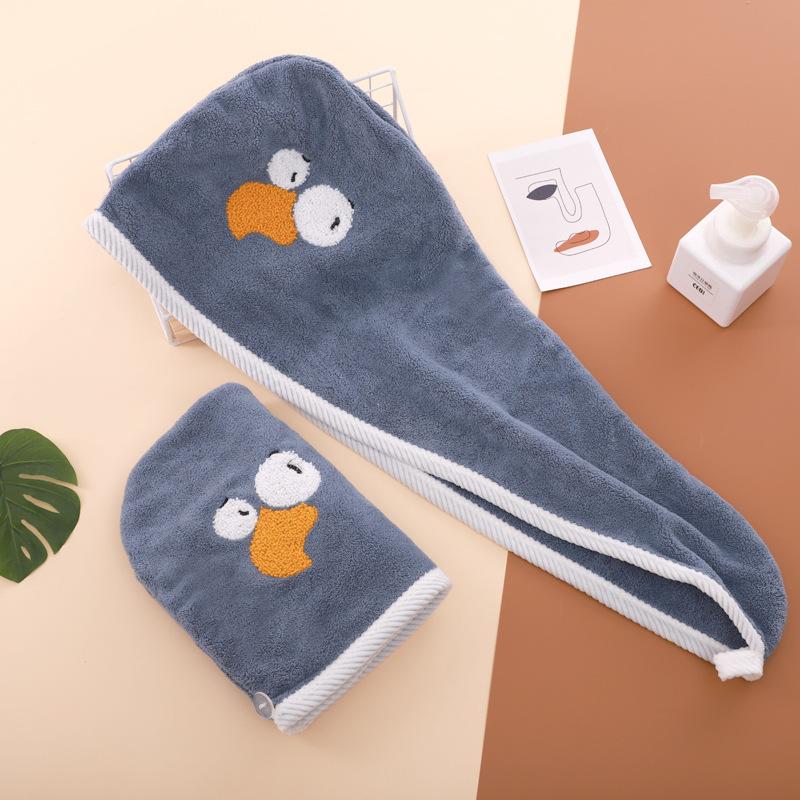 Dry Hair Towel Embroidered Coral Velvet Microfiber Soft Shower Cap Head Wrap Absorbent Fast Dry Ladies Head Towel 26*65cm