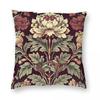 Burgunder-Blumenmuster William Morris Quadratisches Kissenbezug Polyester Leinen Samt Bedruckt Dekorative Zierkissenhülle Hausabdeckung x