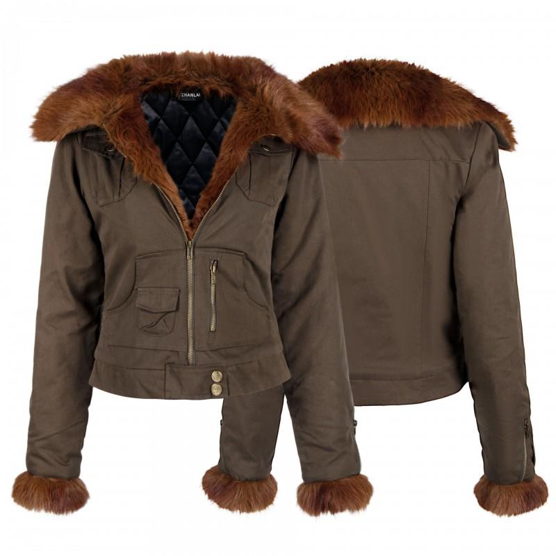 Womens Short Puffer Jacket Winter Retro Workwear Style Oversized Warm Coat Streetwear