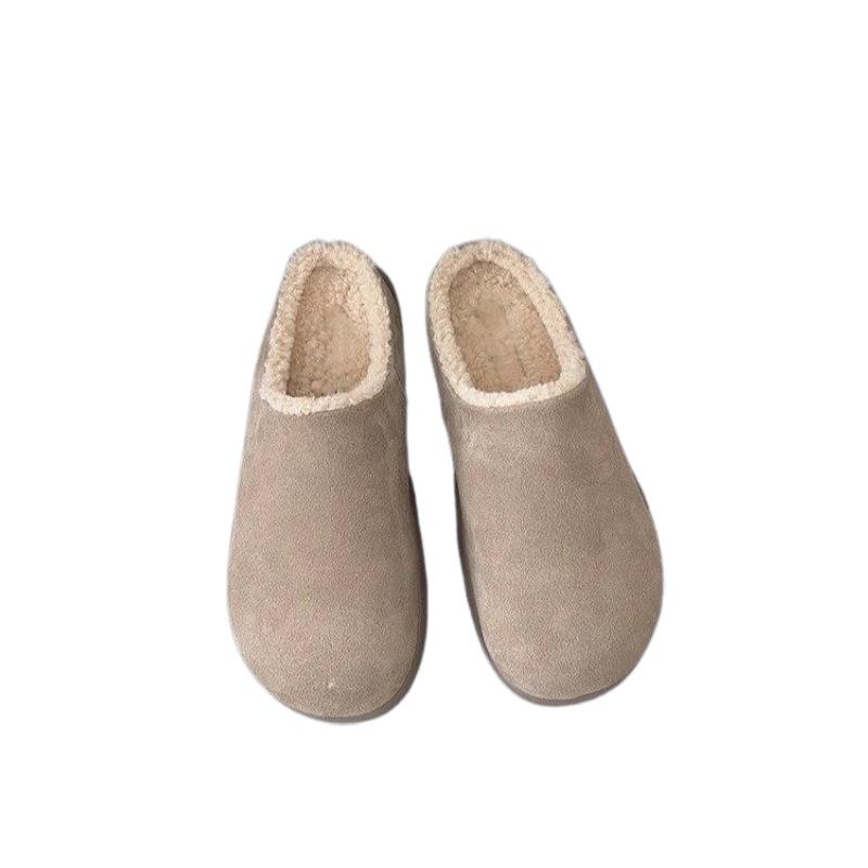 Mao Mao Shoes Velvet New Winter One-pedal Bag Head Shoes Thick Sole Cold-proof Warm Cotton Slippers