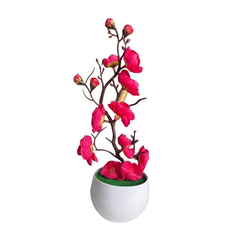 

1 шт. штучна квітка маленька слива в горщику домашня м яка прикраса орнамент цвітіння сливи бонсай штучна фальшива квітка рожевий червоний колір