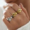 Stainless Steel Heart Chic Open Rings For Women Unique Fashion Adjustable 18K Gold PVD Plated Zircon Exquisite Metal 2026