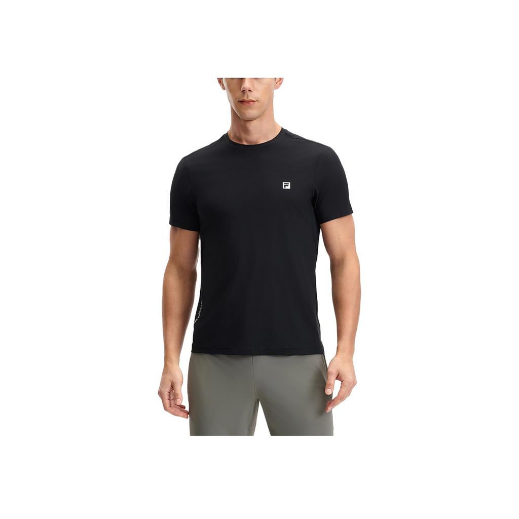 Fila Fitness Mode Freizeit Einfarbige Kurzarm T-Shirts Herren Oberteile Tiefschwarz A11M521127ABK