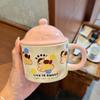 Cute Puppy Mug with Lid New Cup High Value Water Cup Ceramic Home Office Coffee Breakfast Cup