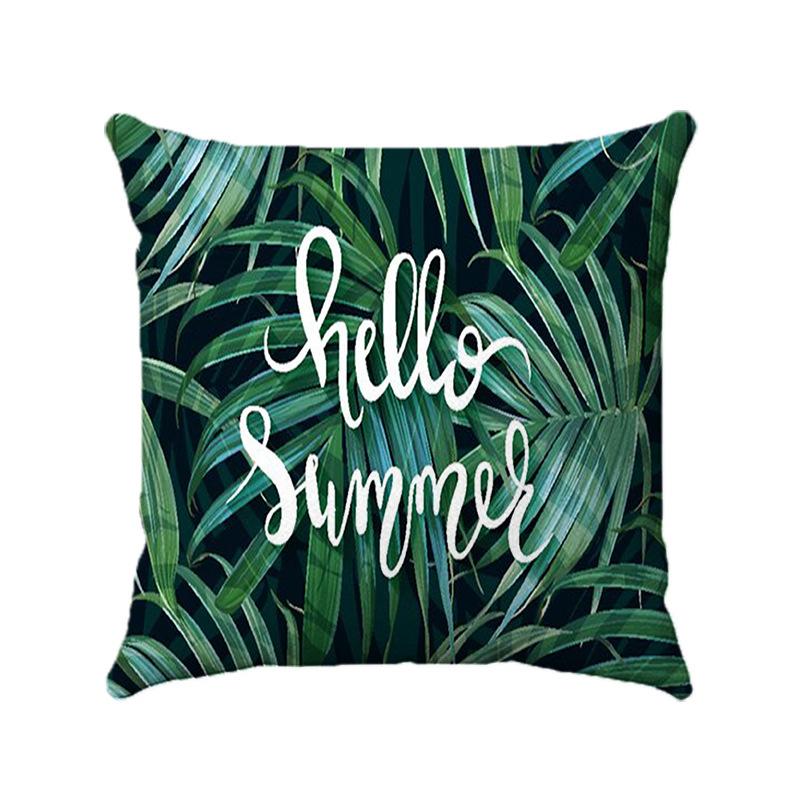 Nordic Tropical Plants Digital Printing Short Plush Pillow Covers Decorative For Car Sofa Office Cushion Cover Home Goods