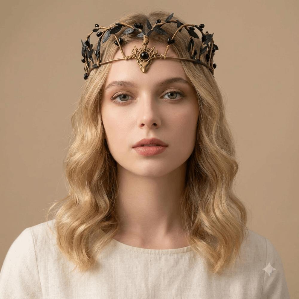 Diadema Elfo Tiara Fantasia Copricapo Fatato Corona Elfica Fatata Matrimonio nella Foresta