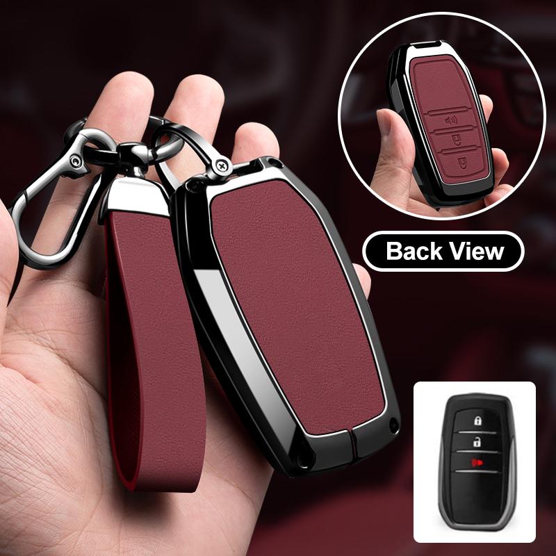 Zinc Alloy Car Key Case Cover For Toyota CHR Hilux Fortuner Land Cruiser 200 Camry Corolla Crown RAV4 Highland Accessories
